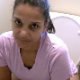 An Hispanic woman records herself pissing and taking a shit while sitting on a toilet  She spreads her legs apart so we can clearly see the between the legs action. Over 4.5 minutes